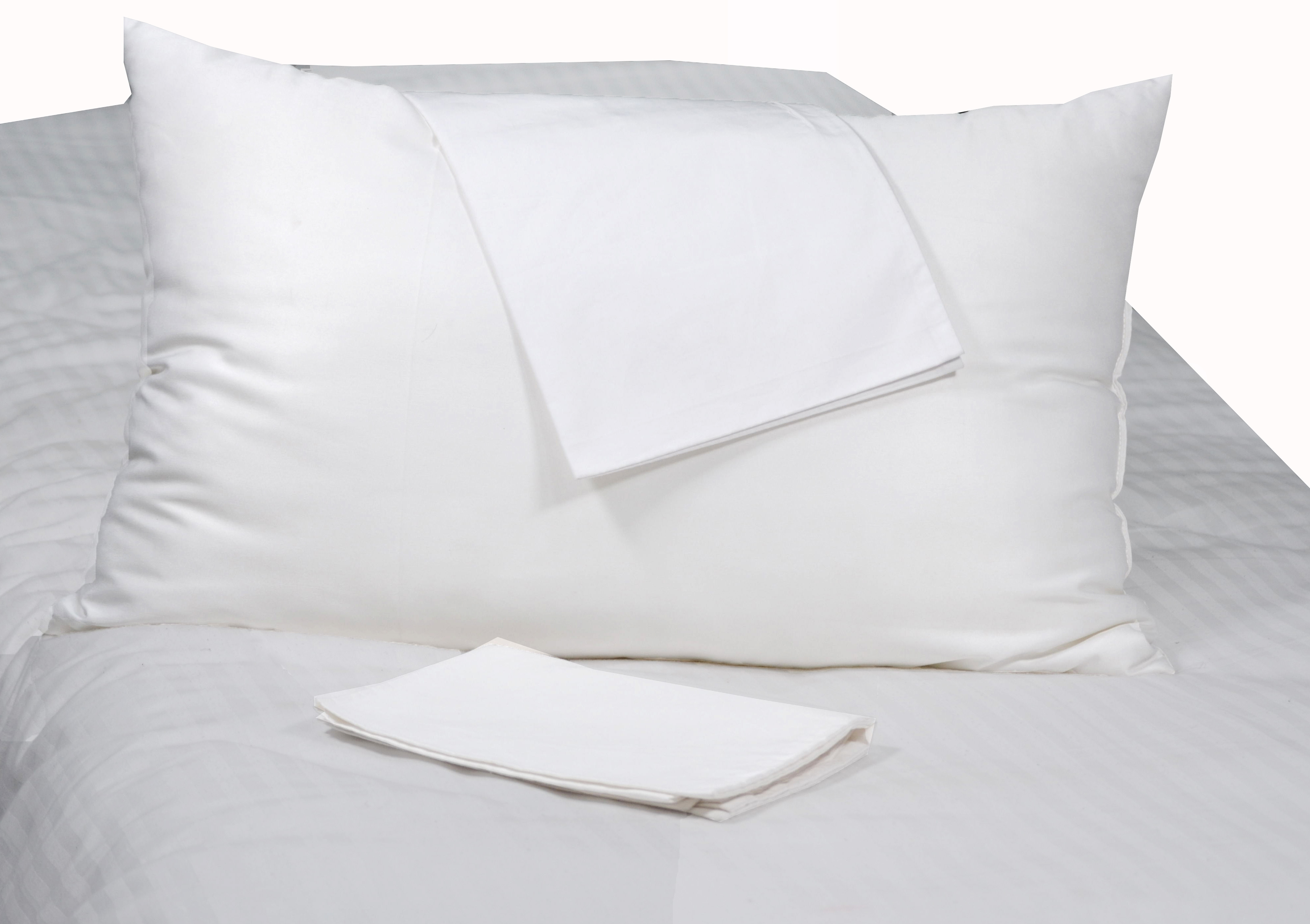 230 Tc White Hotel Pillow Cover - 100% Cotton, 18x28 Inches, Plain Striped Design | Quick Dry, No Shrinkage, Easy Wash In 10 Minutes