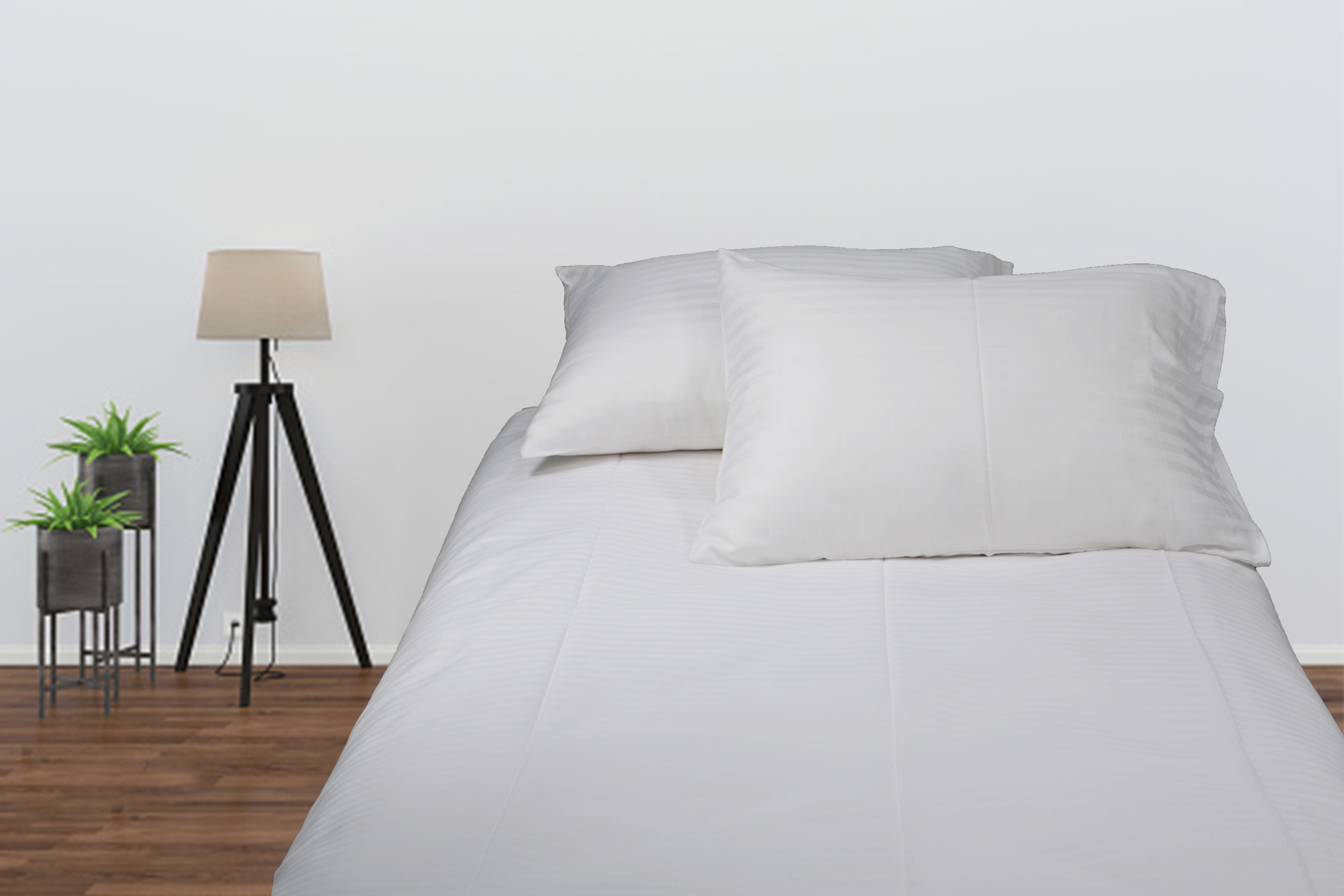 Cotton Bedlinen - 350 Thread Count King Size 108x108 Inches White Color Washable No Shrinkage