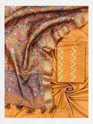 Banarasi Pure Mercerised Silk Handloom Dyeable Suits