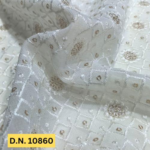 Buy Jaal Pattern Schiffli Embroidery Fabric a   Ideal for Ethnic Garments