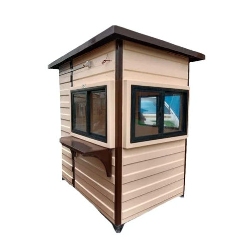 Frp Portable Security Cabin - Color: Brown And White