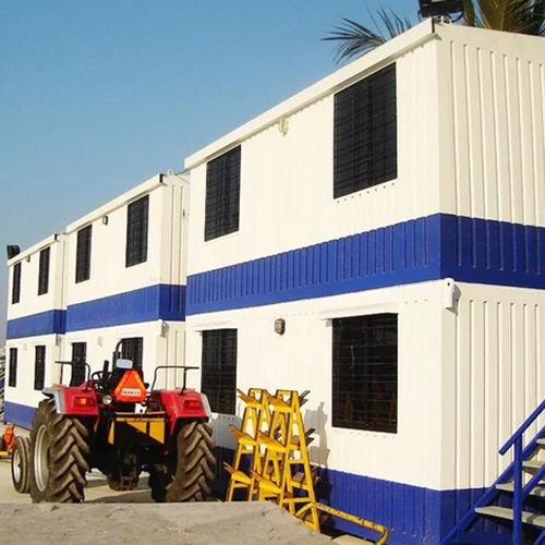 Commercial Bunkhouse Cabin - Color: White And Blue