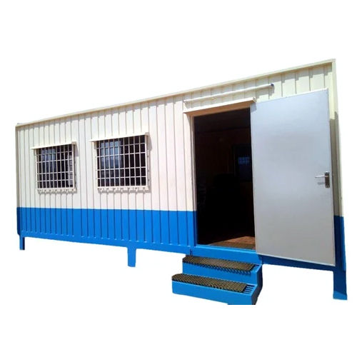 Portable Office Cabin - Color: White And Blue