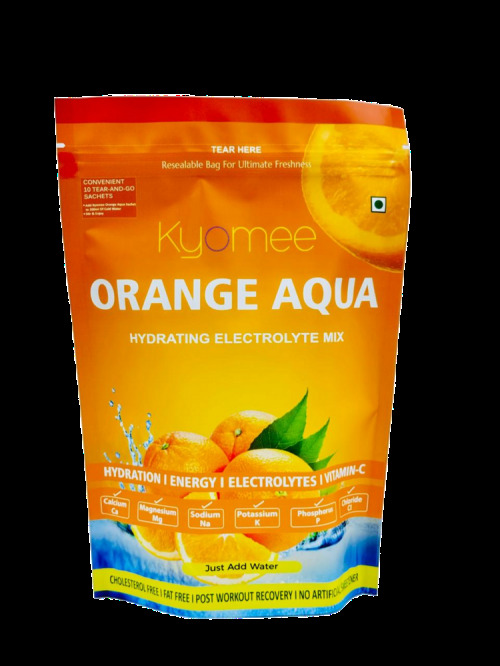 Kyomee Orange Aqua - Non-Caffeine Hydration Drink, 5 Essential Electrolytes & Vitamin C | Sweet Orange Flavor, Preservative Free, 12 Months Shelf Life