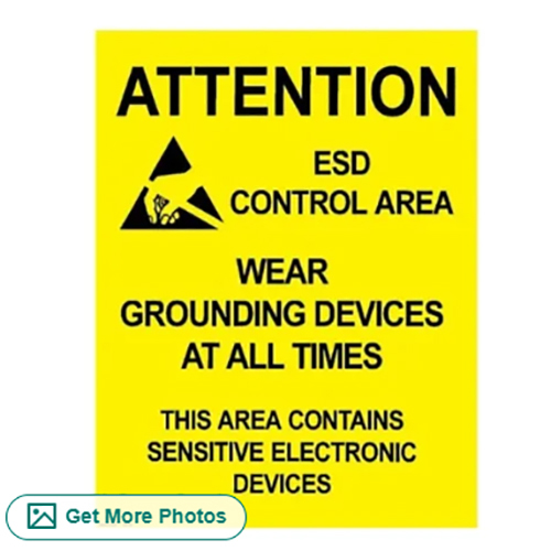 Esd Awareness Poster - Color: Yellow With Black/Red Text & Graphics