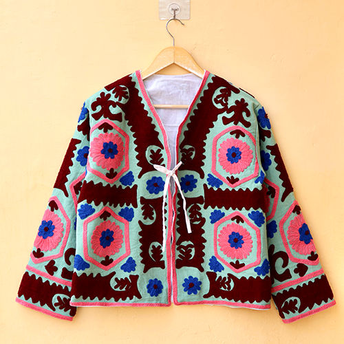 Ladies Unique Style Artisan Made Jacket - Color: Multicolor