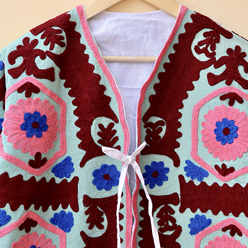 Ladies Unique Style Artisan Made Jacket - Color: Multicolor