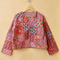 Kimono Indian Hand Block Printed Vintage Style Boho Jacket