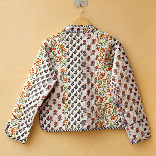 Indian Handmade Patchwork Cotton Quilted Jacket - Bust Size: Requirement Based Millimeter (Mm)