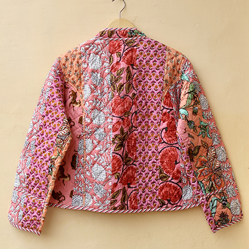 Patchwork Quilted Reversible Coat - Color: Multicolor