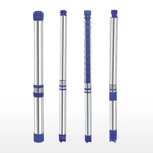 Vertical Submersible Pump Set - Color: Silver