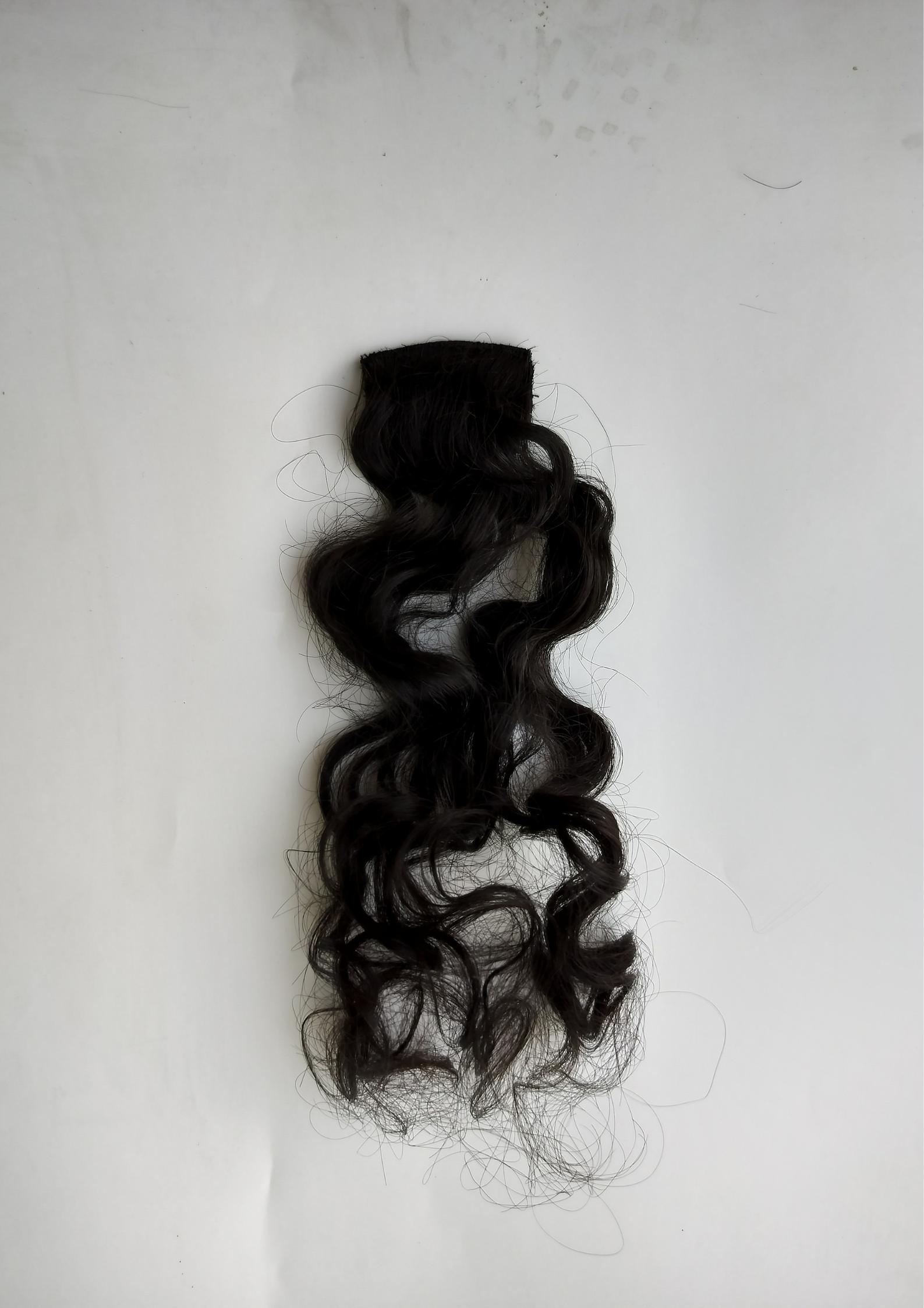 Virgin Remy Natural Curly Single clip-on human hair extension