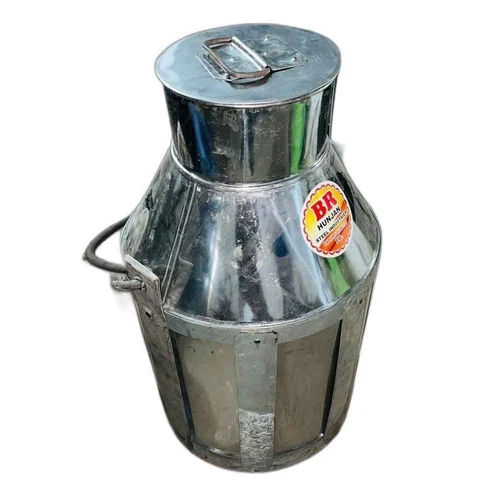 30 Ltr Stainless Steel Milk Can - Color: Silver