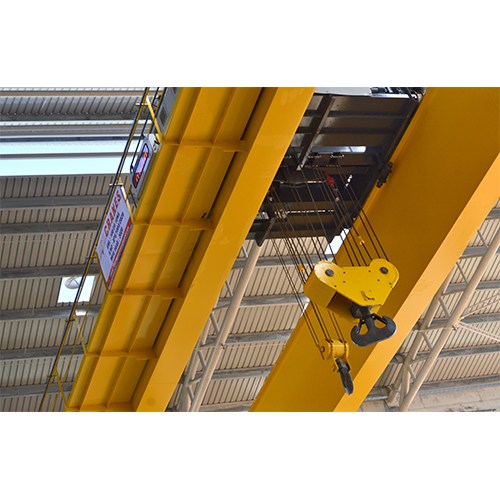 Double Girder EOT Crane - 2-150 Tonne Load Capacity, Electric Operation 220-440 Volt, Yellow Color, New Condition, Emergency Stop Feature