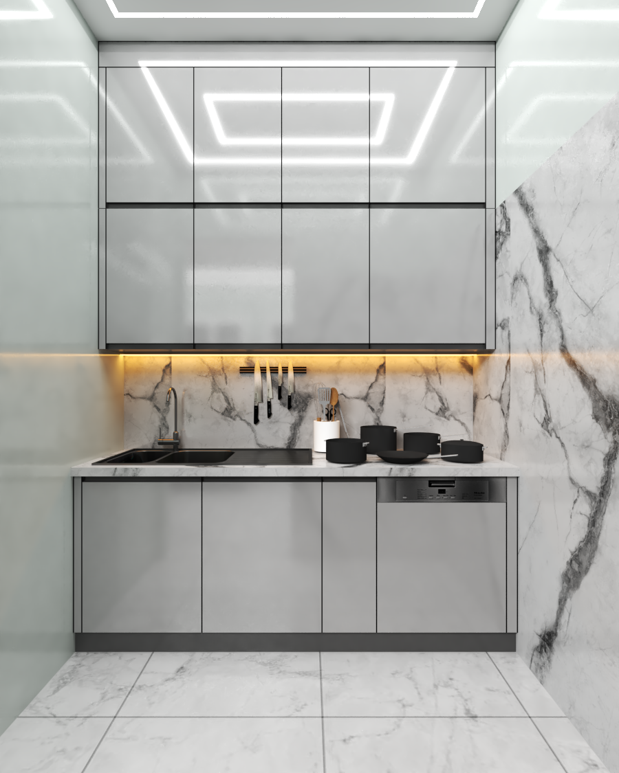 Stainless Steel Modular Kitchen Modular Kitchen - Color: Customizable