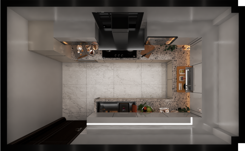 Modular Kitchen Setup - Door Material: Mdf