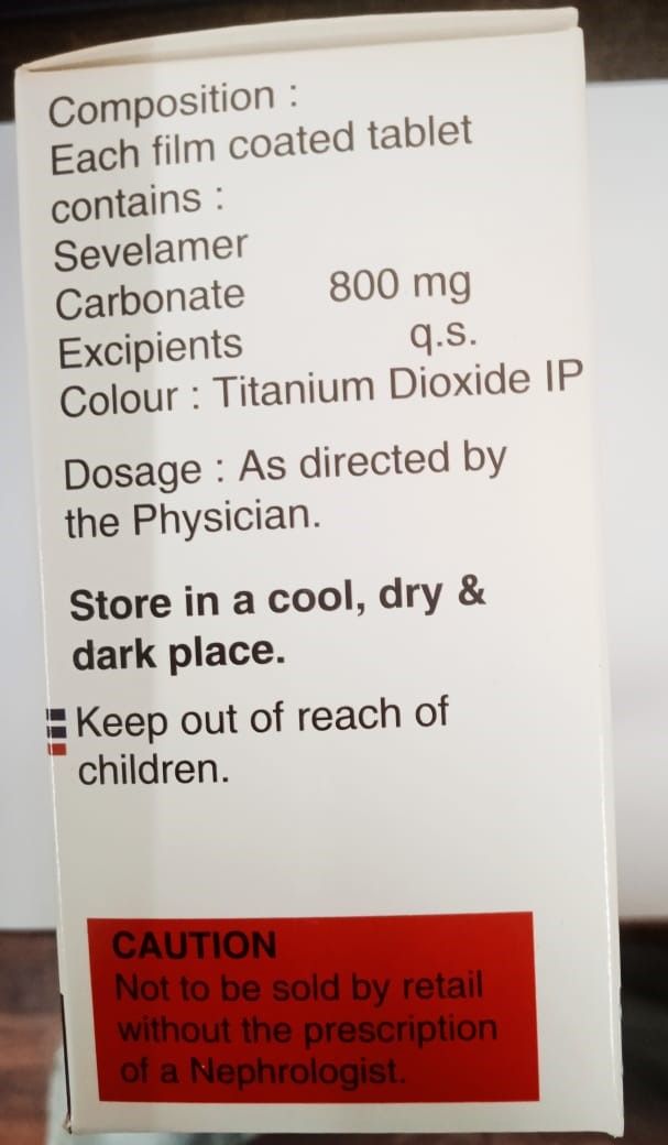 Sevcar -800Mg (Sevelamer carbonate Tablets 800Mg)