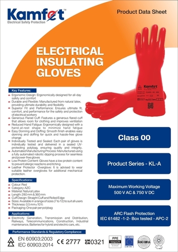 RAYCHEM RPG - KAMFET - KL-A - CLASS 00 - ELECTRICAL INSULATION GLOVES