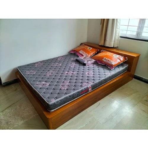 Low Floor Wooden Bed - Color: Brown