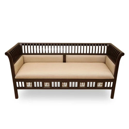 3 Seater Teak Wooden Sofa - Color: Brown