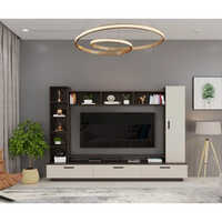 Wall Mount Wooden Tv Unit - Color: Brown