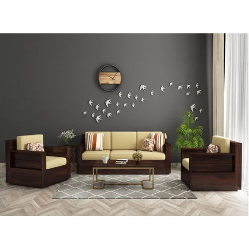 Designer Wooden Sofa Set - Color: Brown