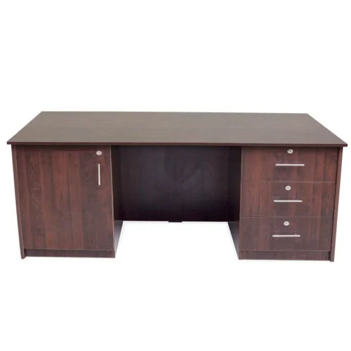 Brown Wooden Reception Table