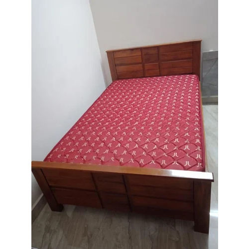 Single Wooden Cot Bed - Color: Brown