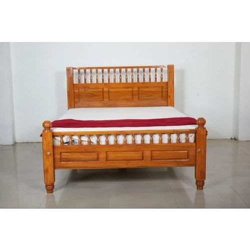 Teak Wood Cot Bed - Color: Brown