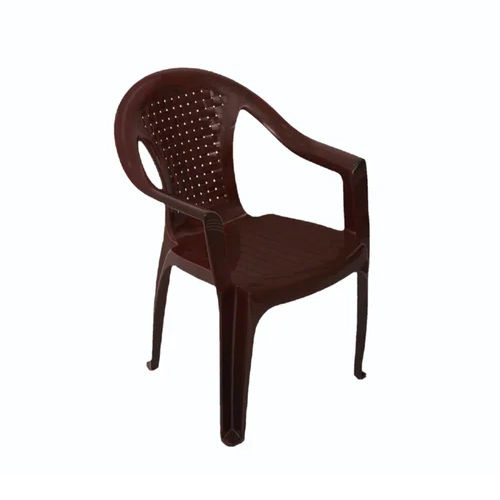 Plastic Chair With Armrest - Color: Brown