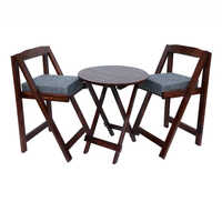 Wooden Coffee Table With 2 Wooden Chair