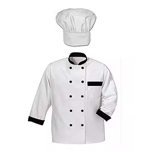 Pure White Chef Coat Uniform - Color: Different Available