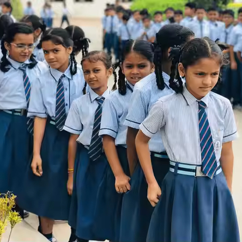 School Girls Cotton T-Shirt With Skirt