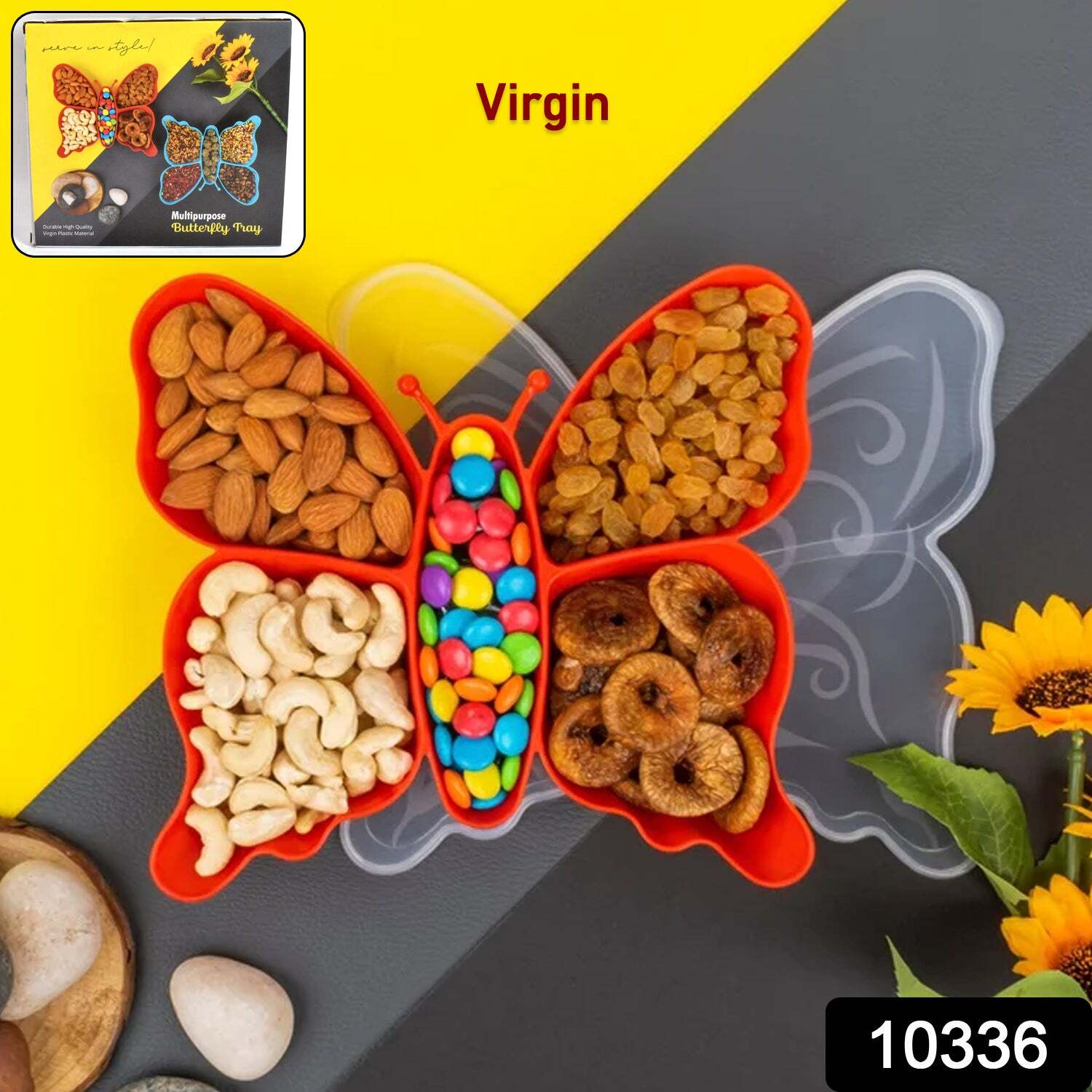 5 Compartment Multipurpose Butterfly Plastic Trays