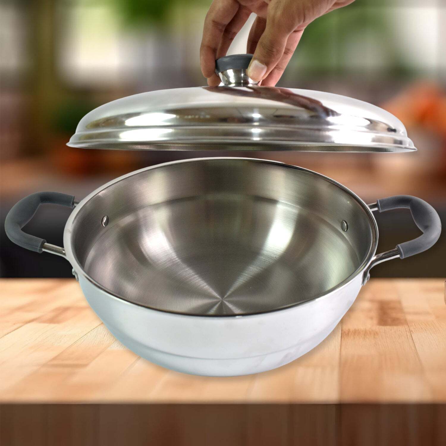 Stainless Steel Triply Multi Kadai idli, dhokla, Patra, Mini idli plates, kadai with Lids