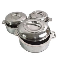 Royal Unique Hot Pot Stainless Steel Insulated Serving Casserole with Lids