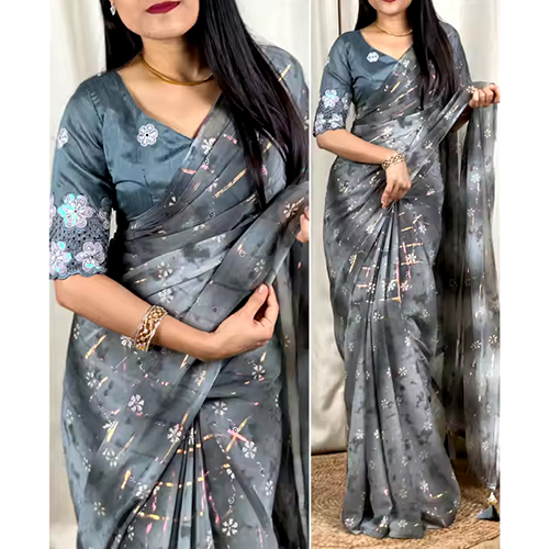 Beautifully Designed Silk Saree with Blouse