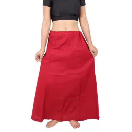 Ladies 100% Soft Cotton Saree Petticoat - Color: Different Available