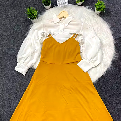 Elegant Yellow Casual Dress