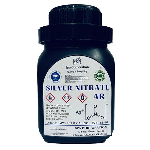 25Gm Silver Nitrate Ar Metal Salt - Application: Industrial