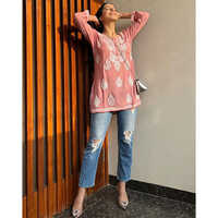 Chikankari Tunic - Cotton, XS Size, Full Sleeves | Washable, All Season Wear