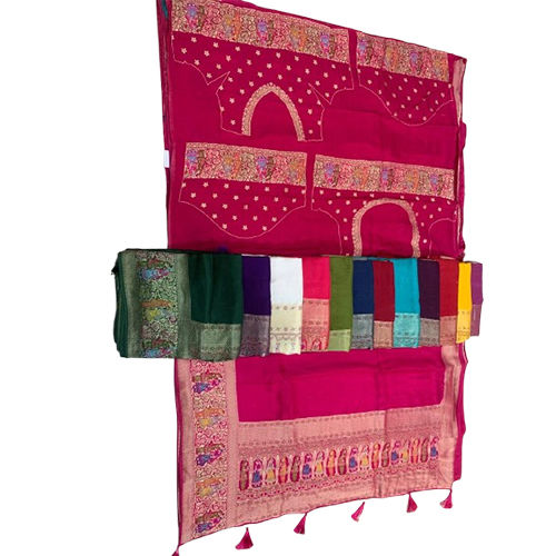 Ladies Dola Silk Gala Pallu Meena Saree - Color: Multicolor