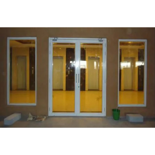 60 MM Thick Glazed Fire Resistant Door - 1.6 mm GI Sheet, 120 Min Fire Rating, Mineral Wool Insulation, Powder Coated Finish, Industrial Application