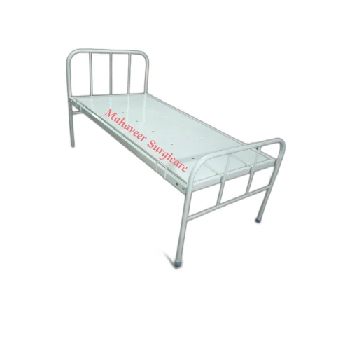 Mild Steel Plain Hospital Bed - Color: White