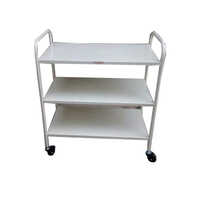Surgical Instrument Trolley - Stainless Steel, 90l X 45w X 80h Cms, Plain White Finish | Durable, Easy To Clean, Hospital-grade Medical Furniture