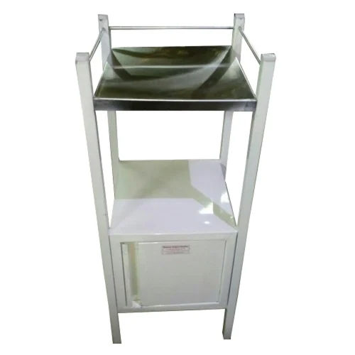 Mild Steel Hospital Bedside Locker - Color: Silver