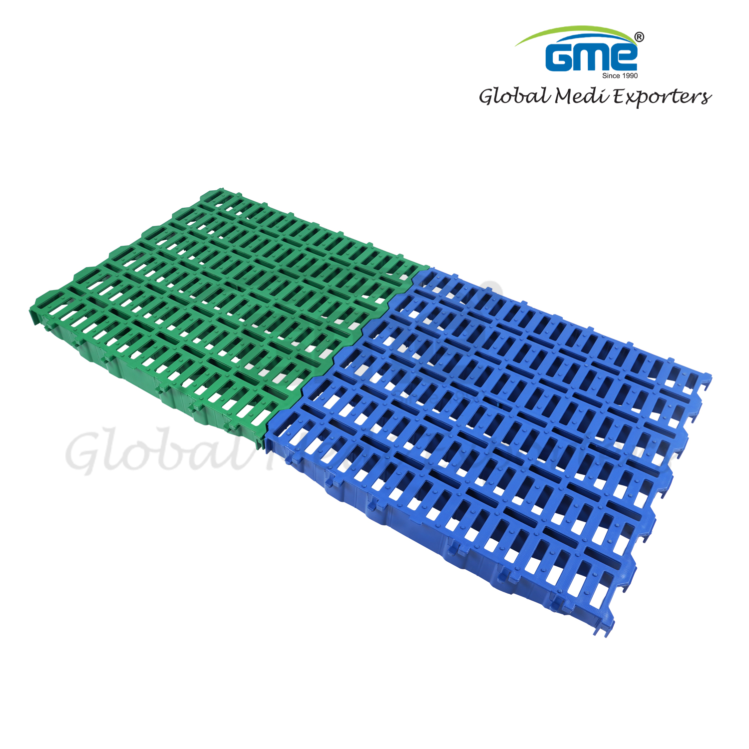 Goat Farm Floor Mat - Pvc Material, 24" X 24" Size, Available In Green, Blue, Red Colors | Slip-resistant, Easy To Clean, Dotted Finishing