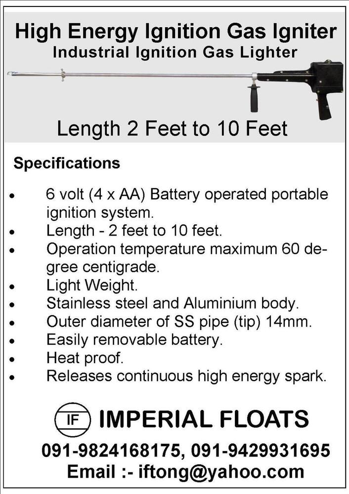 Long Gas Lighter - Application: To Ignite High End Burners