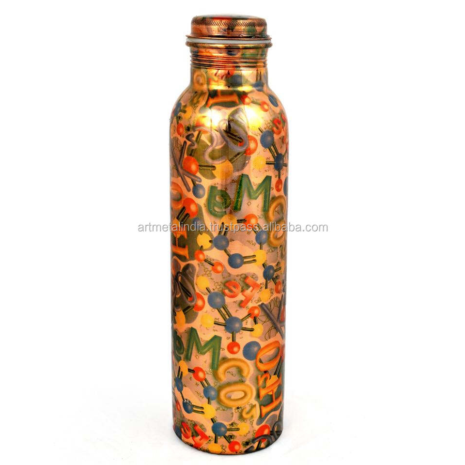 Copper Delight 1000 Ml Drinking Water Bottle - Metal, 1 Ltr Capacity, Customized Sizes, Matte Finish, Screw Cap Closure, Ideal For Beverages