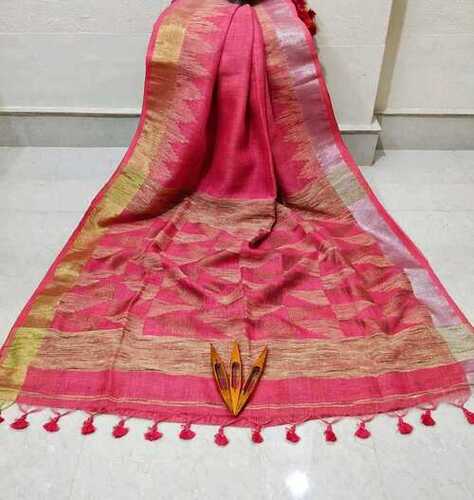 Linen By Linen Jamdani Weaving Saree - Occasion: Party Wear